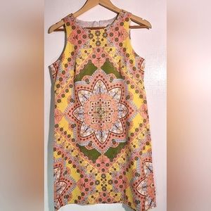 London Times Colorful and Geometric Design Shift Dress